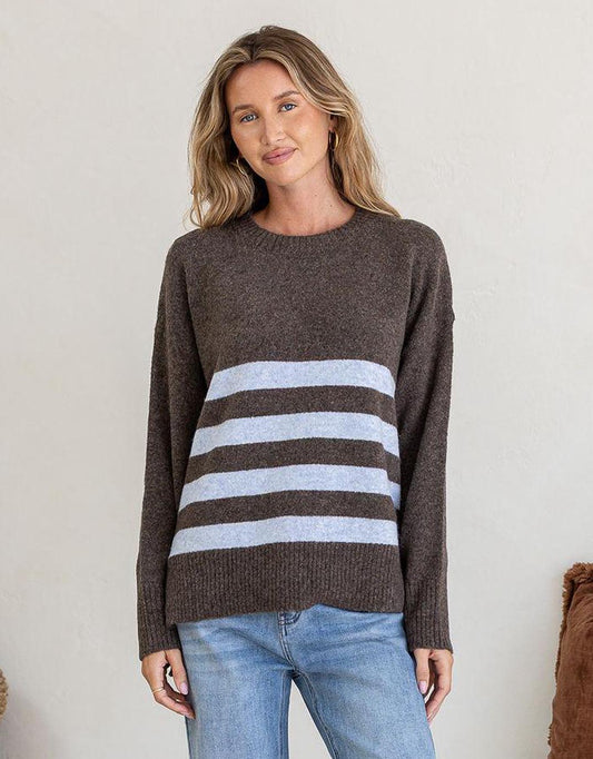 Manor Knit - Chocolate/Blue