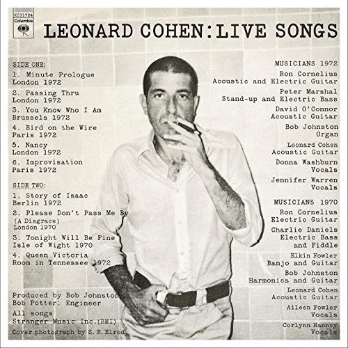 Leonard Cohen: Leonard Cohen: Live Songs { Vinyl }