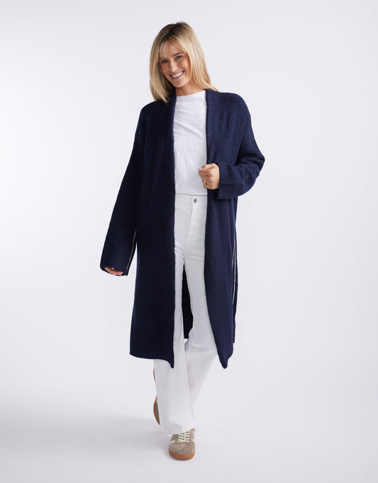 Montreux Wool Alpaca Longline Cardigan - Navy