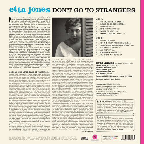 Etta Jones: Don't Go To Strangers - 180-Gram Pink Colored Vinyl { Vinyl }