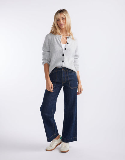 Maison Wool Cashmere Cardigan - Grey Marle