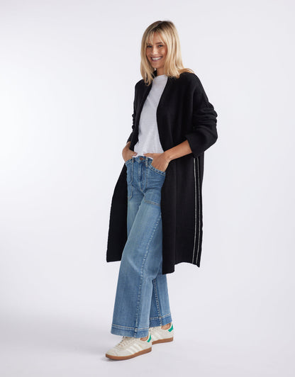 Montreux Wool Alpaca Longline Cardigan - Black