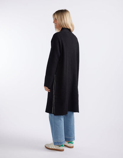 Montreux Wool Alpaca Longline Cardigan - Black