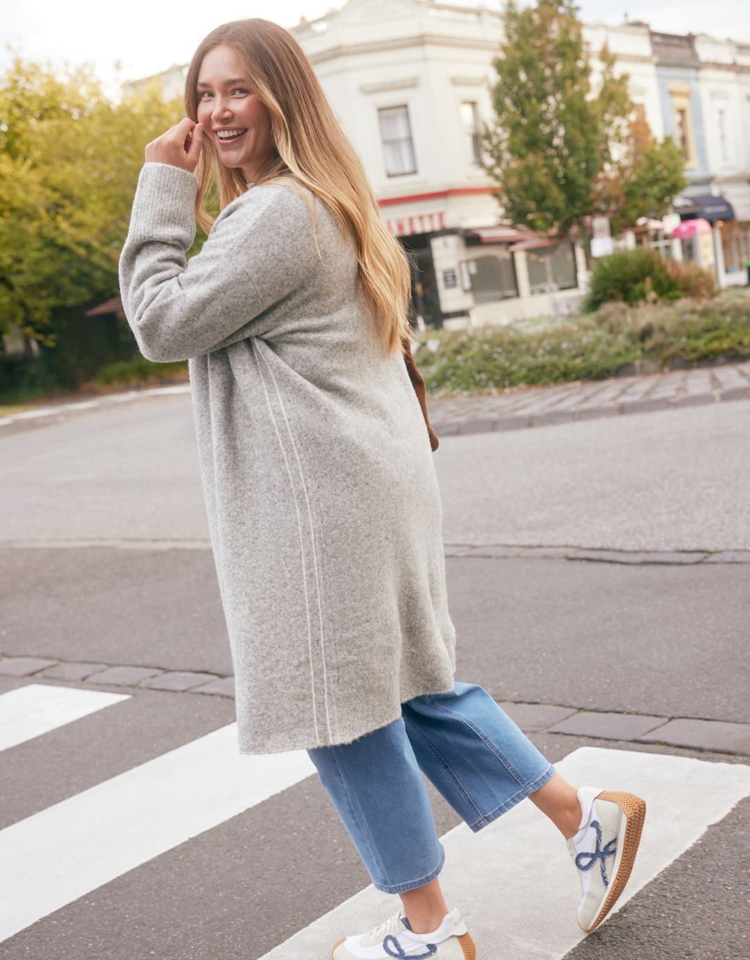 Montreux Wool Alpaca Longline Cardigan - Grey Marle