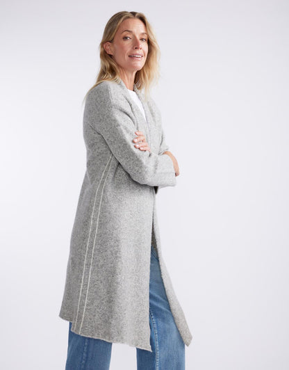 Montreux Wool Alpaca Longline Cardigan - Grey Marle