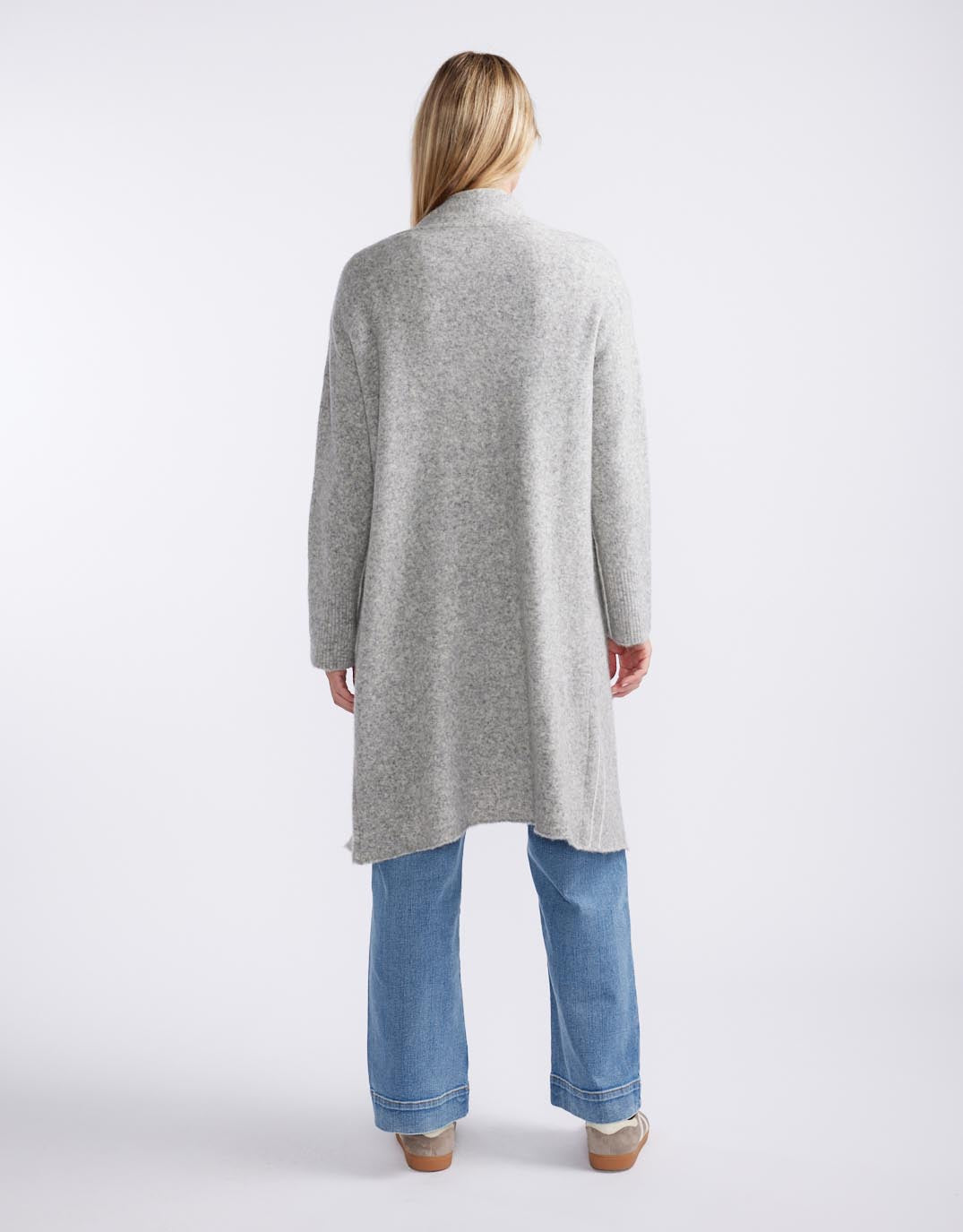 Montreux Wool Alpaca Longline Cardigan - Grey Marle